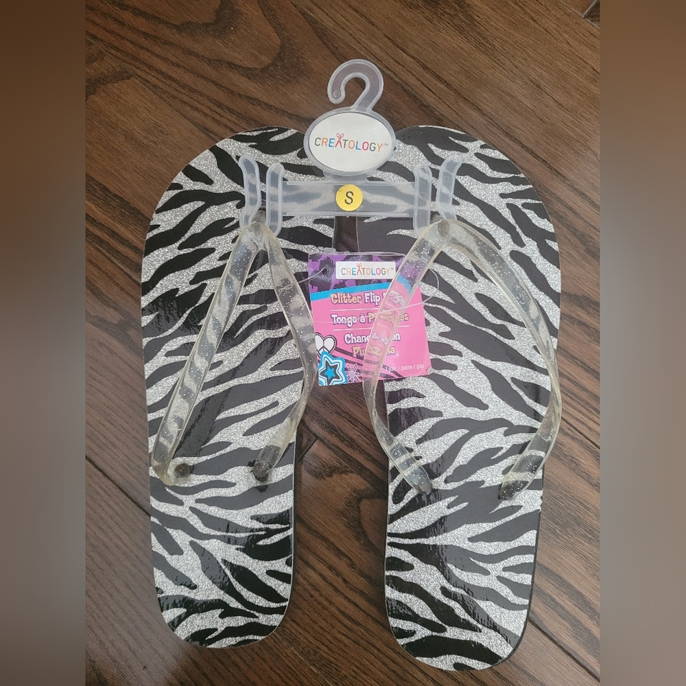 NWT Sandals, Sparkly, Zebra Print